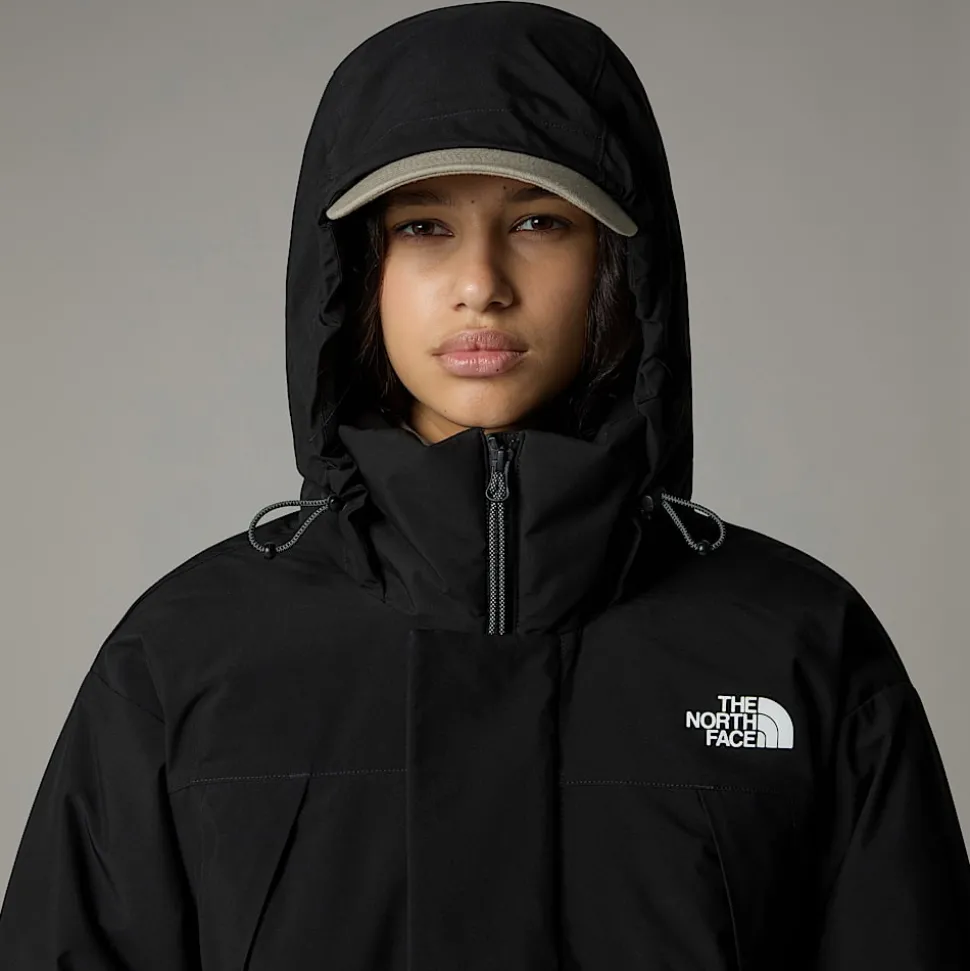 Online The North Face Lang Polstret Parka Til Damer TNF Black
