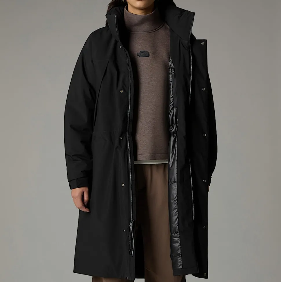 Online The North Face Lang Polstret Parka Til Damer TNF Black