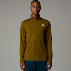Fashion The North Face Langærmet 24/7 T-shirt Med Kvart Lynlås Til Herrer Moss Green