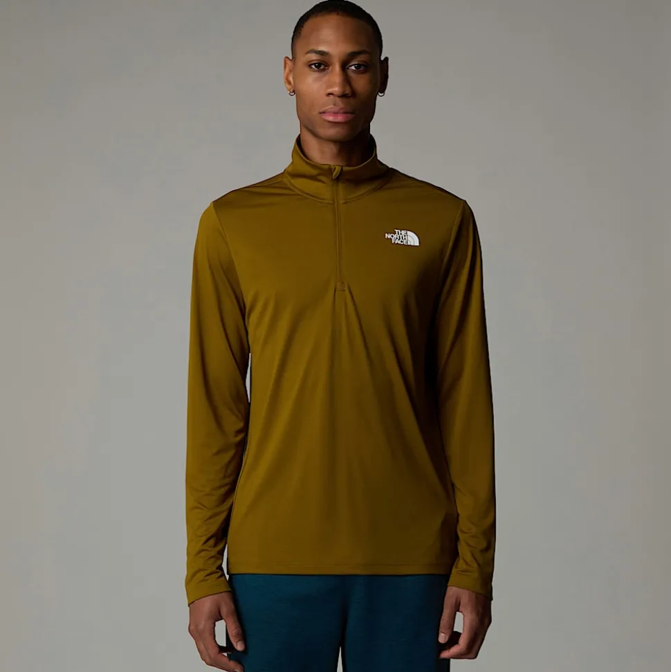 Fashion The North Face Langærmet 24/7 T-shirt Med Kvart Lynlås Til Herrer Moss Green