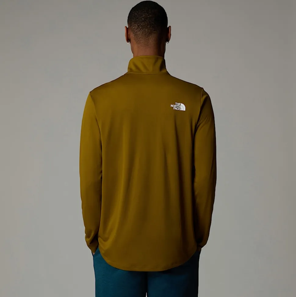 Fashion The North Face Langærmet 24/7 T-shirt Med Kvart Lynlås Til Herrer Moss Green