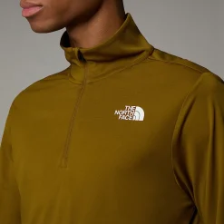 Fashion The North Face Langærmet 24/7 T-shirt Med Kvart Lynlås Til Herrer Moss Green