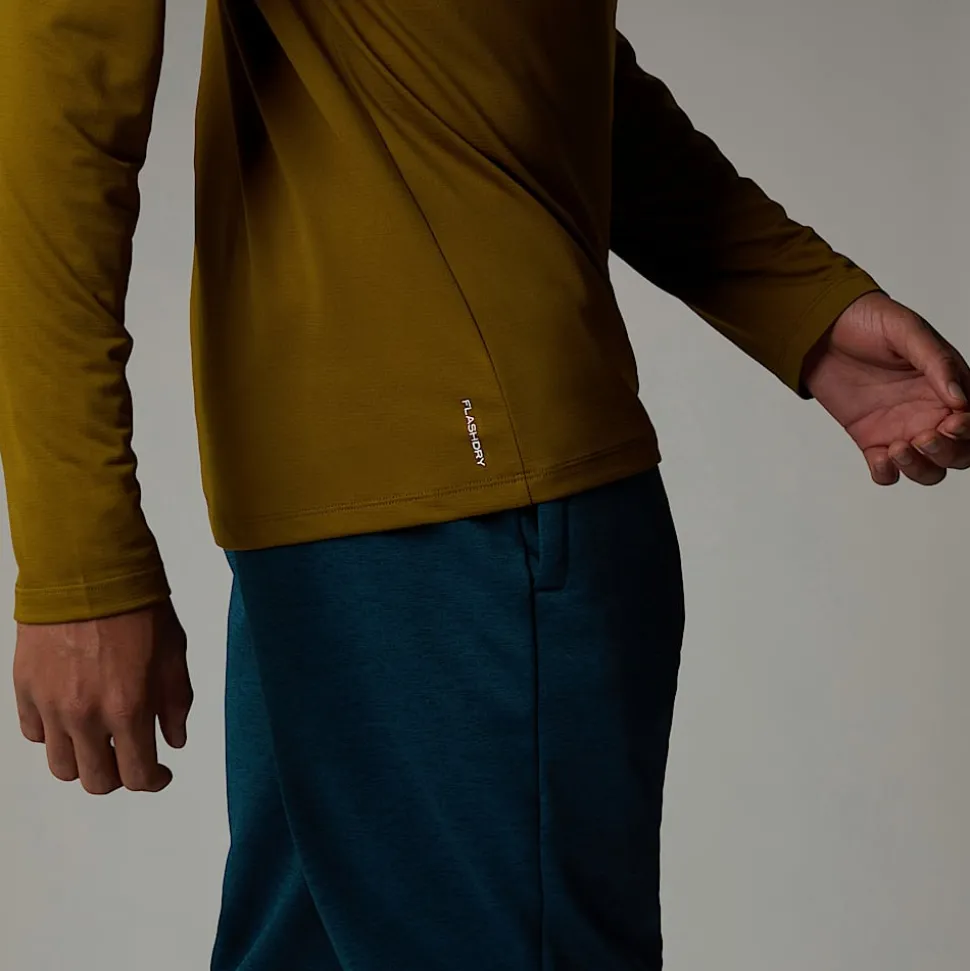 Fashion The North Face Langærmet 24/7 T-shirt Med Kvart Lynlås Til Herrer Moss Green