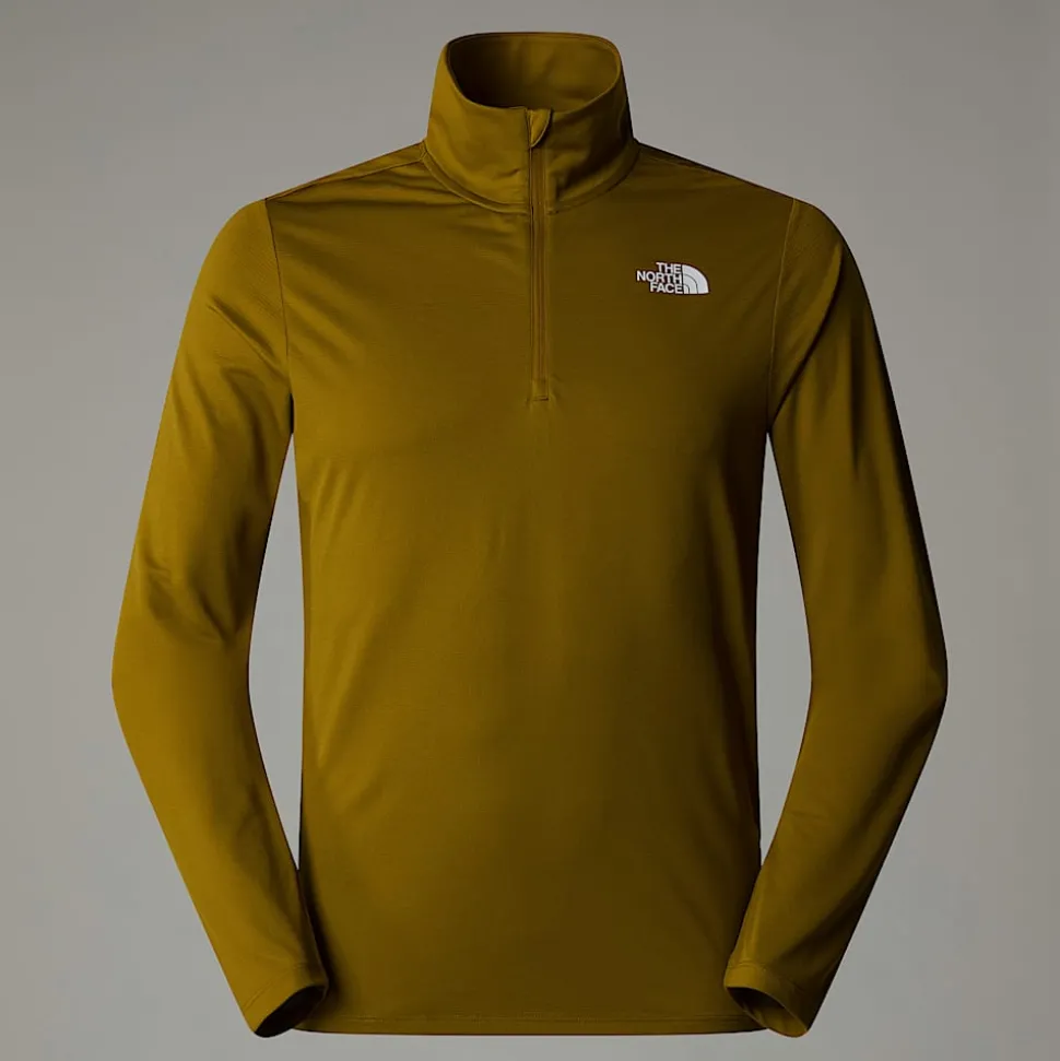 Fashion The North Face Langærmet 24/7 T-shirt Med Kvart Lynlås Til Herrer Moss Green