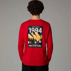 Clearance The North Face Langærmet Anniversary T-shirt Til Herrer TNF Red