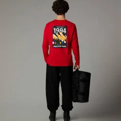 Clearance The North Face Langærmet Anniversary T-shirt Til Herrer TNF Red
