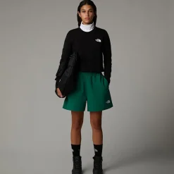 Best The North Face Langærmet Cropped Simple Dome T-shirt Til Damer TNF Black