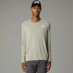 Cheap The North Face Langærmet Kikash T-shirt Til Herrer Clay Grey