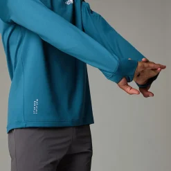 Fashion The North Face Langærmet Kikash Warm T-shirt Til Herrer MALLARD BLUE