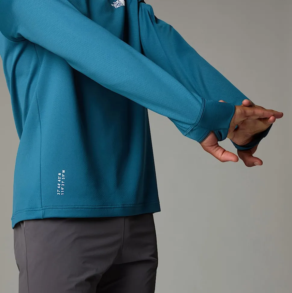 Fashion The North Face Langærmet Kikash Warm T-shirt Til Herrer MALLARD BLUE
