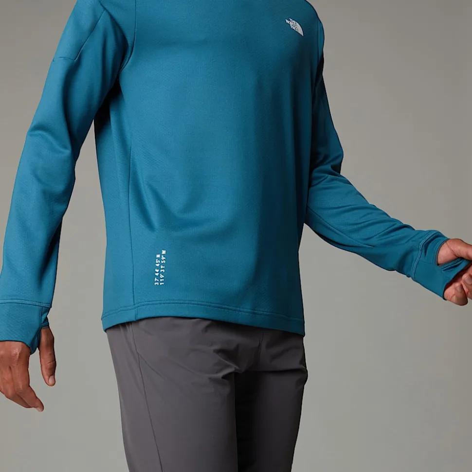 Fashion The North Face Langærmet Kikash Warm T-shirt Til Herrer MALLARD BLUE