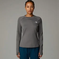 Clearance The North Face Langærmet Kikash Warm T-shirt Til Damer Smoked Pearl