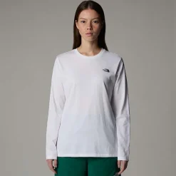 Store The North Face Langærmet Simple Dome T-shirt Til Damer TNF White