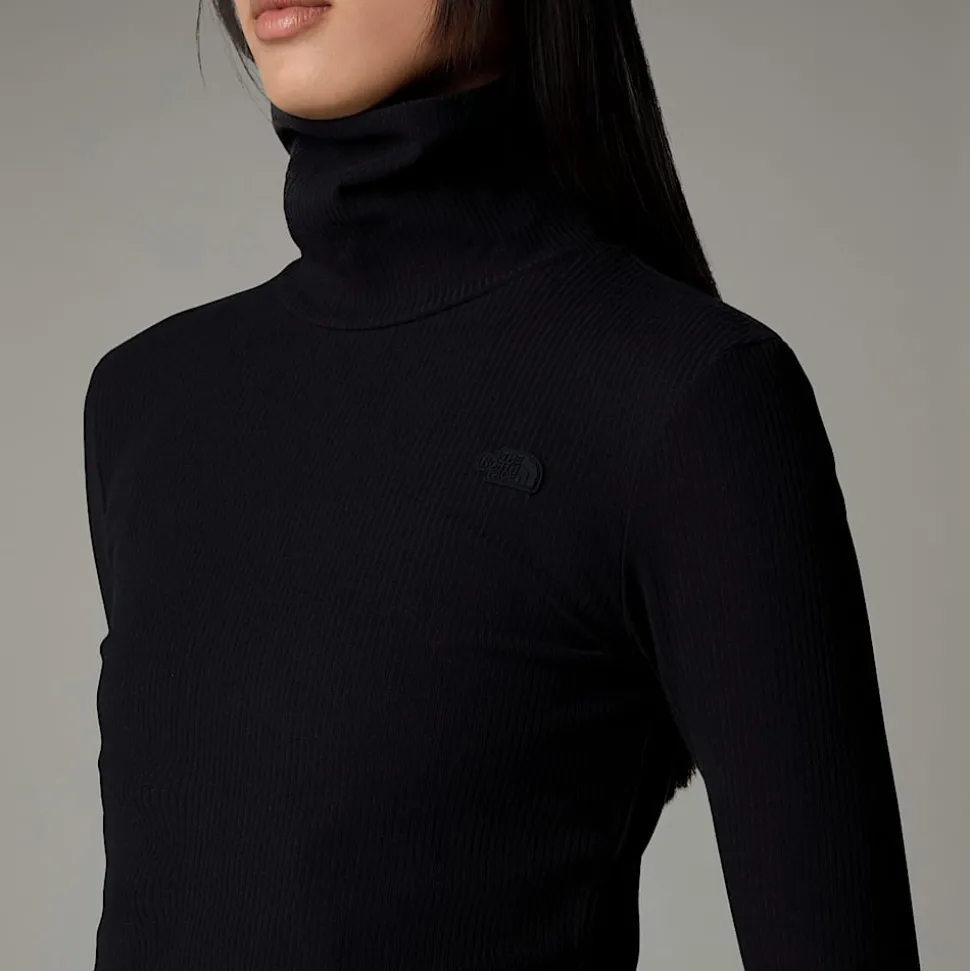 Cheap The North Face Langærmet Turtleneck Top Til Damer TNF Black