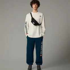 Fashion The North Face Langærmet Varsity Graphic T-shirt Til Herrer White Dune