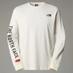 Fashion The North Face Langærmet Varsity Graphic T-shirt Til Herrer White Dune