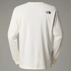 Fashion The North Face Langærmet Varsity Graphic T-shirt Til Herrer White Dune