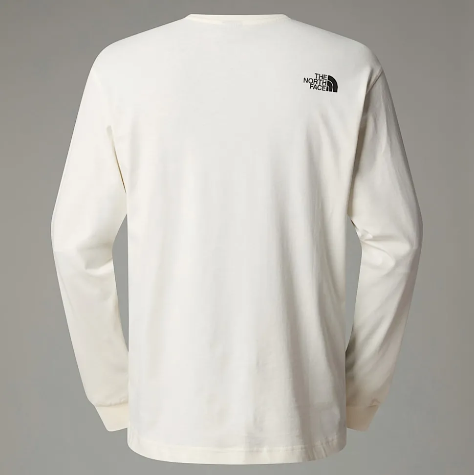 Fashion The North Face Langærmet Varsity Graphic T-shirt Til Herrer White Dune