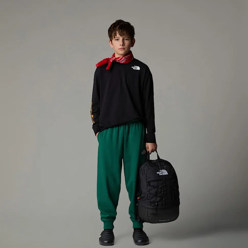 Cheap The North Face Langærmet Varsity Graphic Oversized T-shirt Til Unge TNF Black