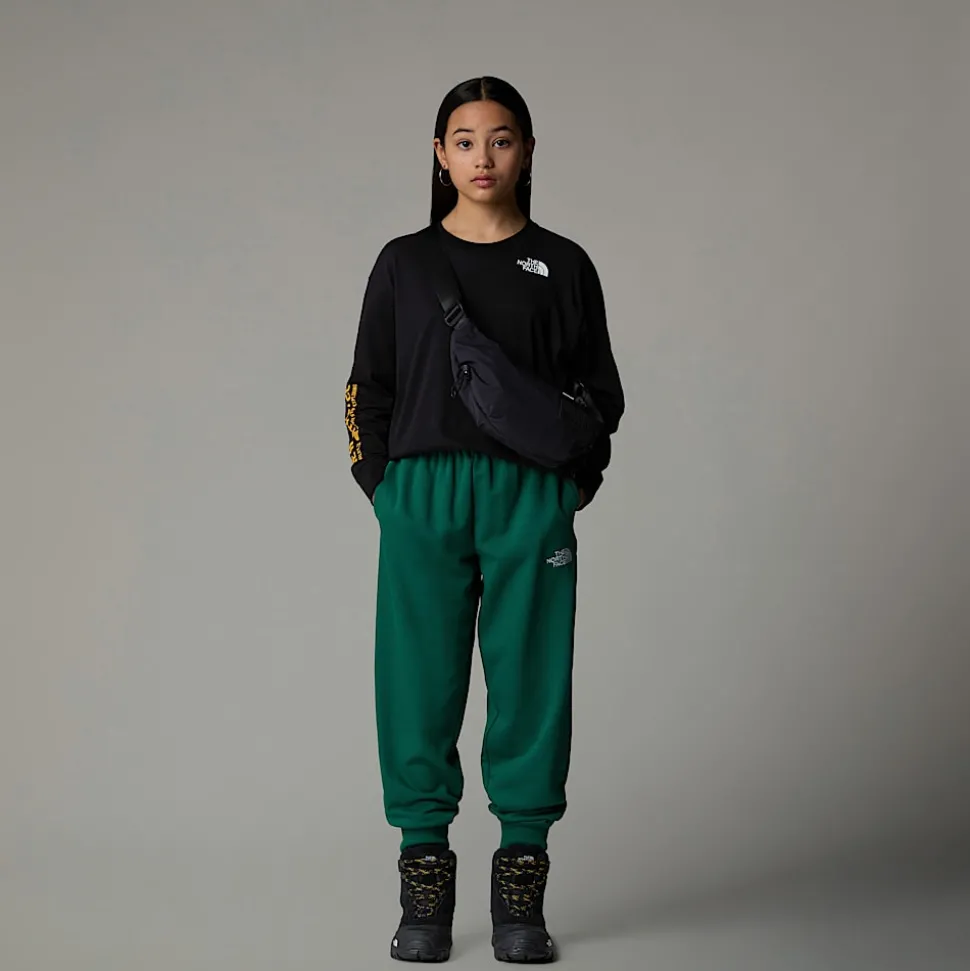 Cheap The North Face Langærmet Varsity Graphic Oversized T-shirt Til Unge TNF Black