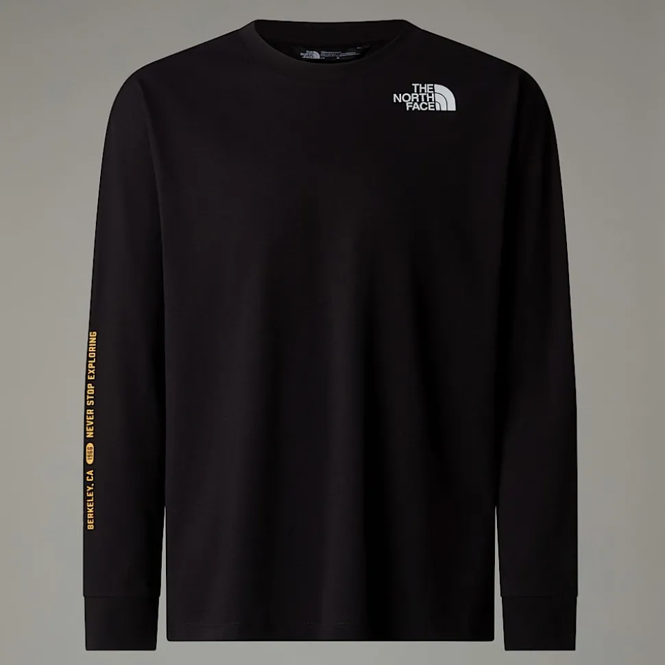 Cheap The North Face Langærmet Varsity Graphic Oversized T-shirt Til Unge TNF Black