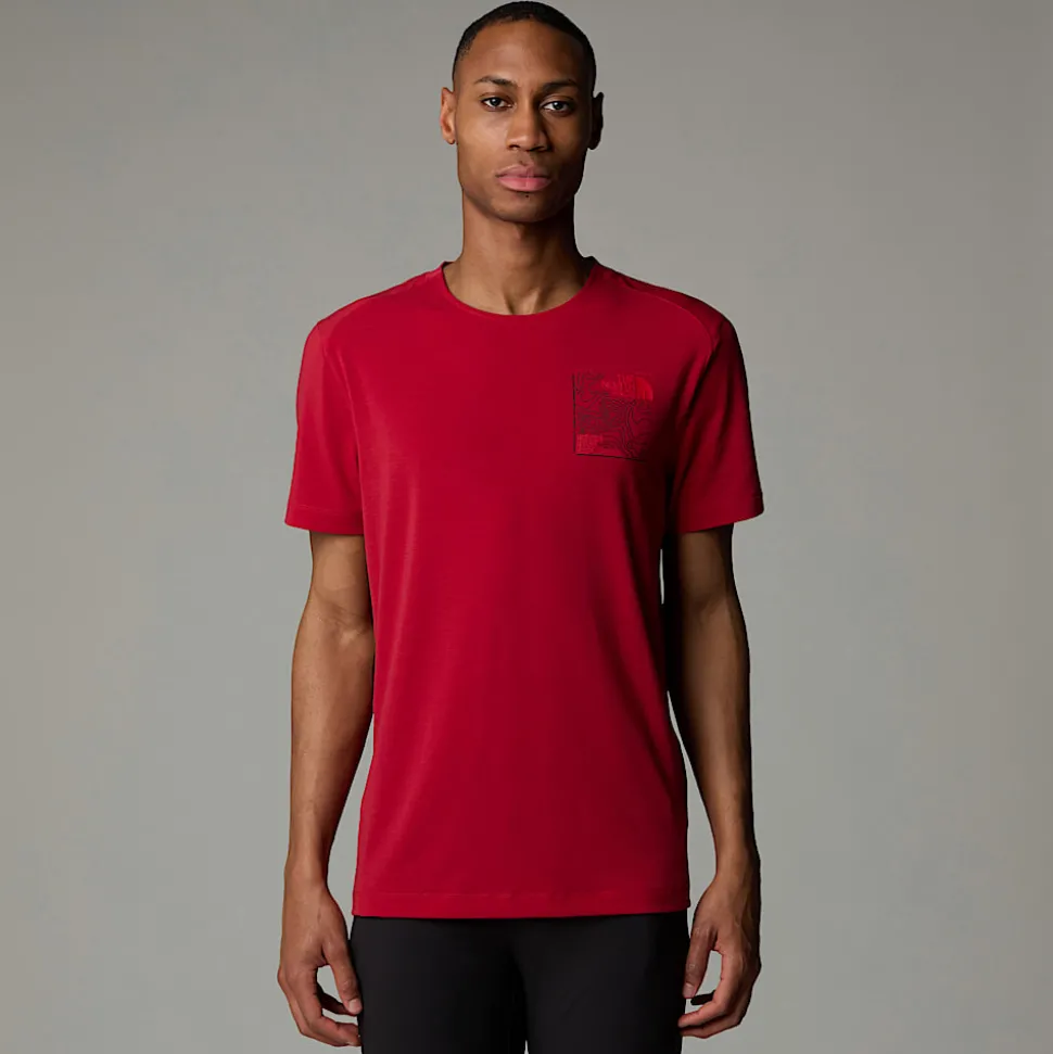 Discount The North Face Lightning Graphic T-shirt Til Herrer Garnet Red