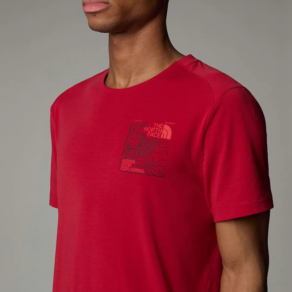 Discount The North Face Lightning Graphic T-shirt Til Herrer Garnet Red