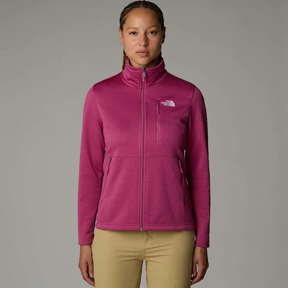 Shop The North Face Lixus Fleece Med Gennemgående Lynlås Til Damer Red Violet Dark Heather