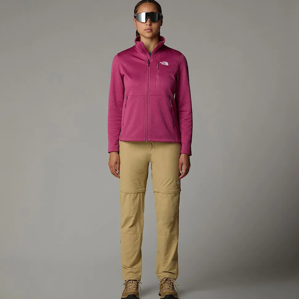 Shop The North Face Lixus Fleece Med Gennemgående Lynlås Til Damer Red Violet Dark Heather