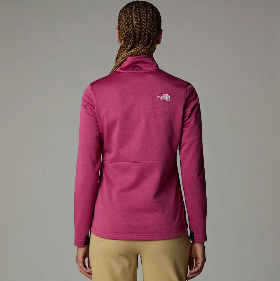 Shop The North Face Lixus Fleece Med Gennemgående Lynlås Til Damer Red Violet Dark Heather