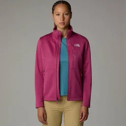Shop The North Face Lixus Fleece Med Gennemgående Lynlås Til Damer Red Violet Dark Heather