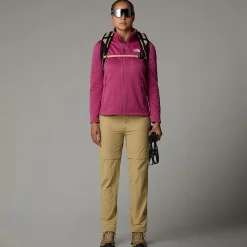 Shop The North Face Lixus Fleece Med Gennemgående Lynlås Til Damer Red Violet Dark Heather