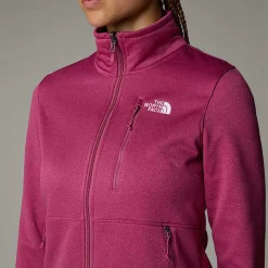 Shop The North Face Lixus Fleece Med Gennemgående Lynlås Til Damer Red Violet Dark Heather