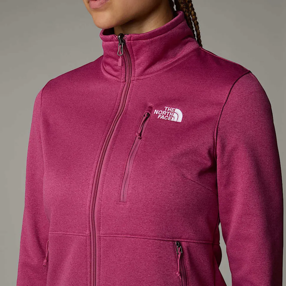 Shop The North Face Lixus Fleece Med Gennemgående Lynlås Til Damer Red Violet Dark Heather