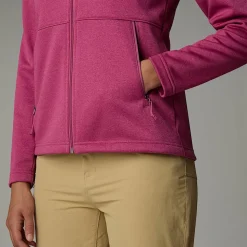 Shop The North Face Lixus Fleece Med Gennemgående Lynlås Til Damer Red Violet Dark Heather