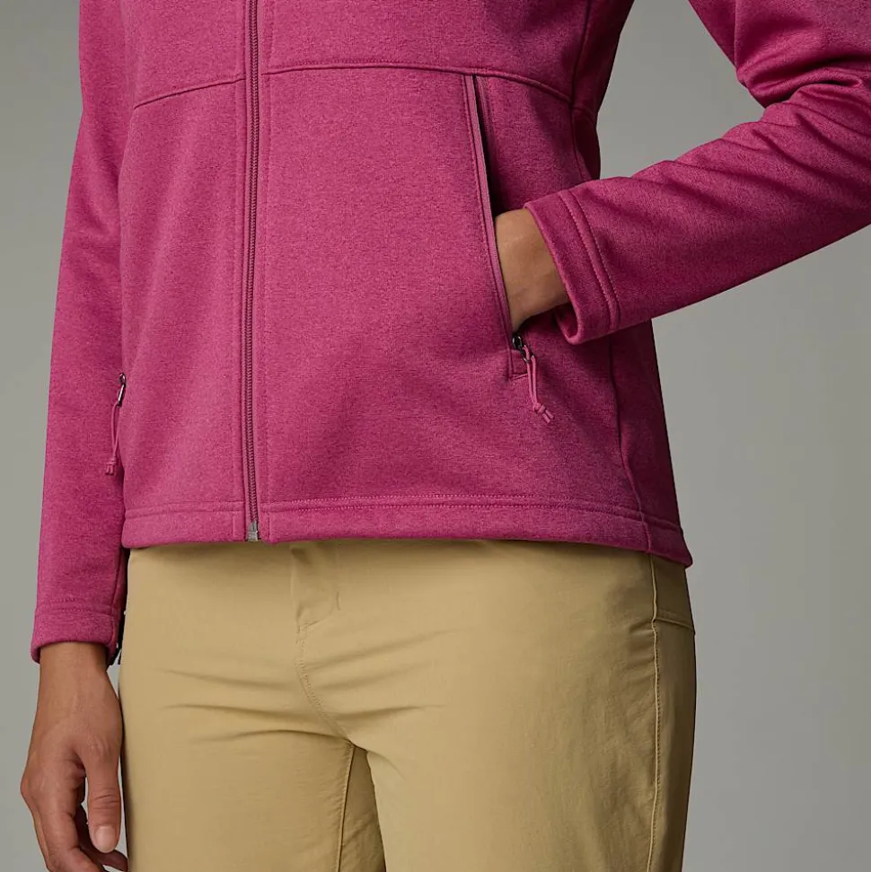 Shop The North Face Lixus Fleece Med Gennemgående Lynlås Til Damer Red Violet Dark Heather