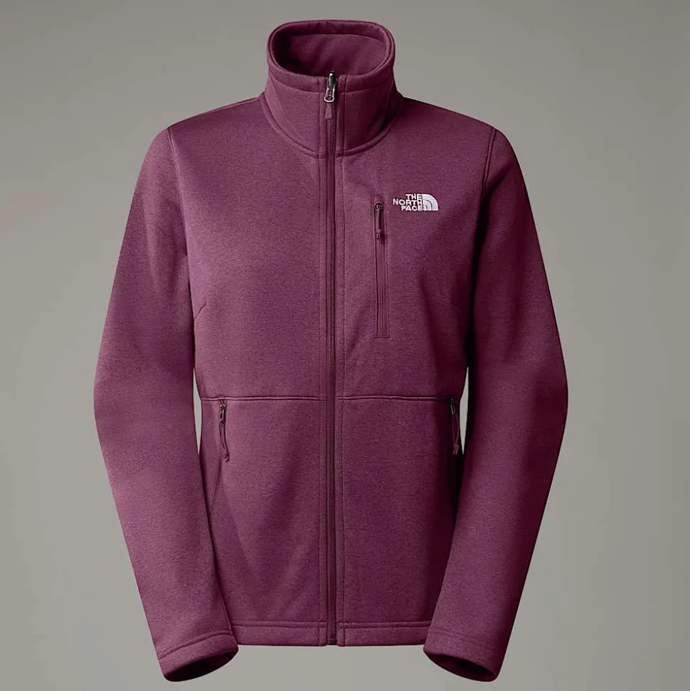 Shop The North Face Lixus Fleece Med Gennemgående Lynlås Til Damer Red Violet Dark Heather