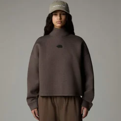 Shop The North Face Mock Neck Sweatshirt Til Damer Smokey Brown Heather