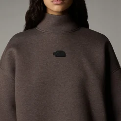 Shop The North Face Mock Neck Sweatshirt Til Damer Smokey Brown Heather