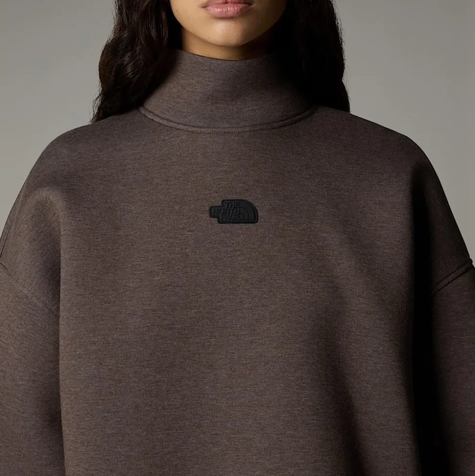 Shop The North Face Mock Neck Sweatshirt Til Damer Smokey Brown Heather