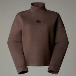 Shop The North Face Mock Neck Sweatshirt Til Damer Smokey Brown Heather