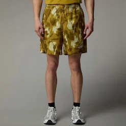 Flash Sale The North Face Mountain Athletics 24/7 7" Shorts Med Tryk Til Herrer Amber Green Painted Mountains Print