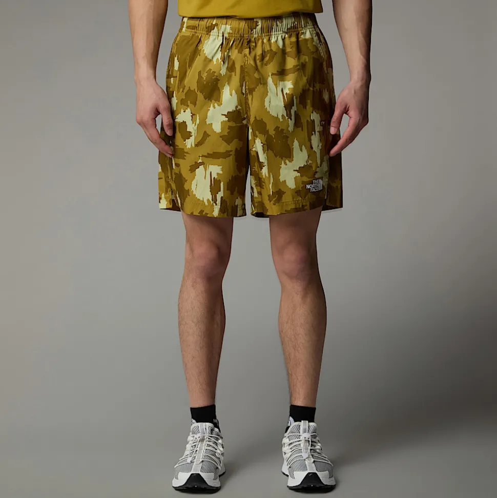 Flash Sale The North Face Mountain Athletics 24/7 7" Shorts Med Tryk Til Herrer Amber Green Painted Mountains Print