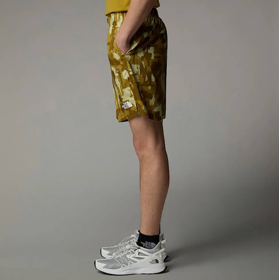 Flash Sale The North Face Mountain Athletics 24/7 7" Shorts Med Tryk Til Herrer Amber Green Painted Mountains Print