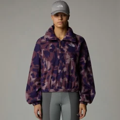 Hot The North Face Mountain Athletics Fleece Med Tryk Og Kvart Lynlås Til Damer Midnight Mauve Painted Mountains Print
