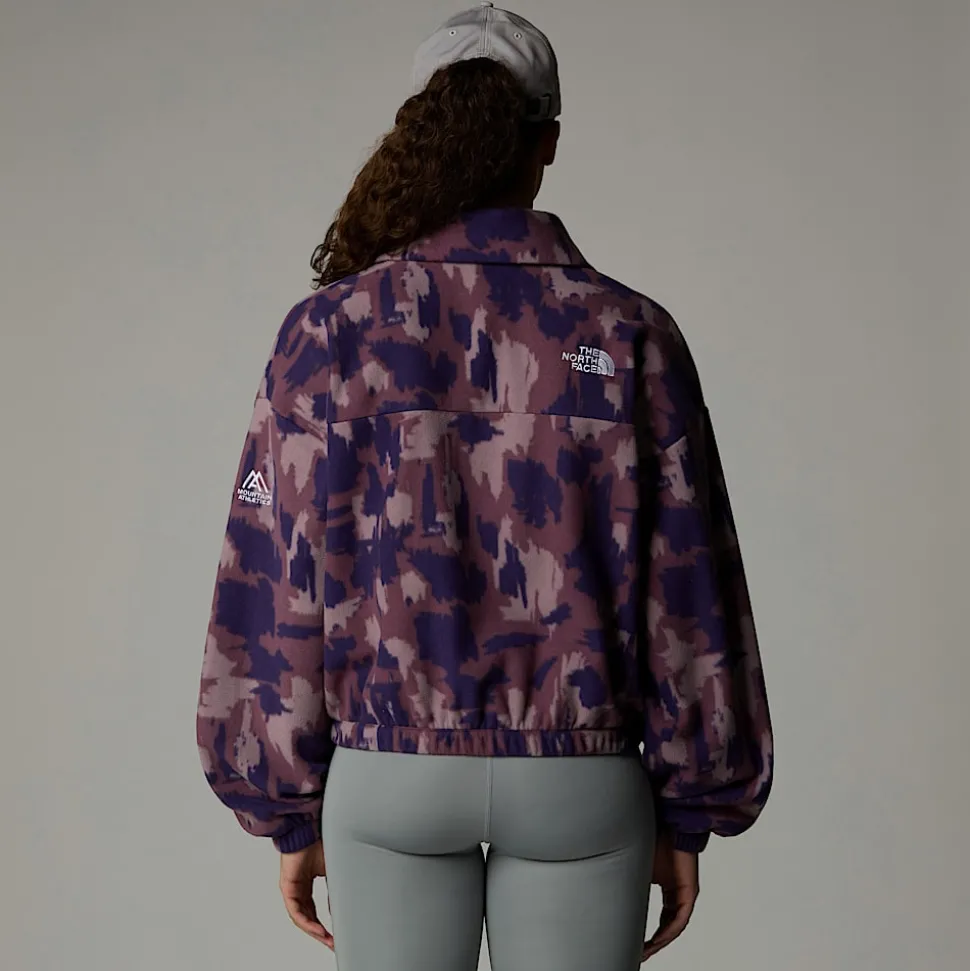 Hot The North Face Mountain Athletics Fleece Med Tryk Og Kvart Lynlås Til Damer Midnight Mauve Painted Mountains Print