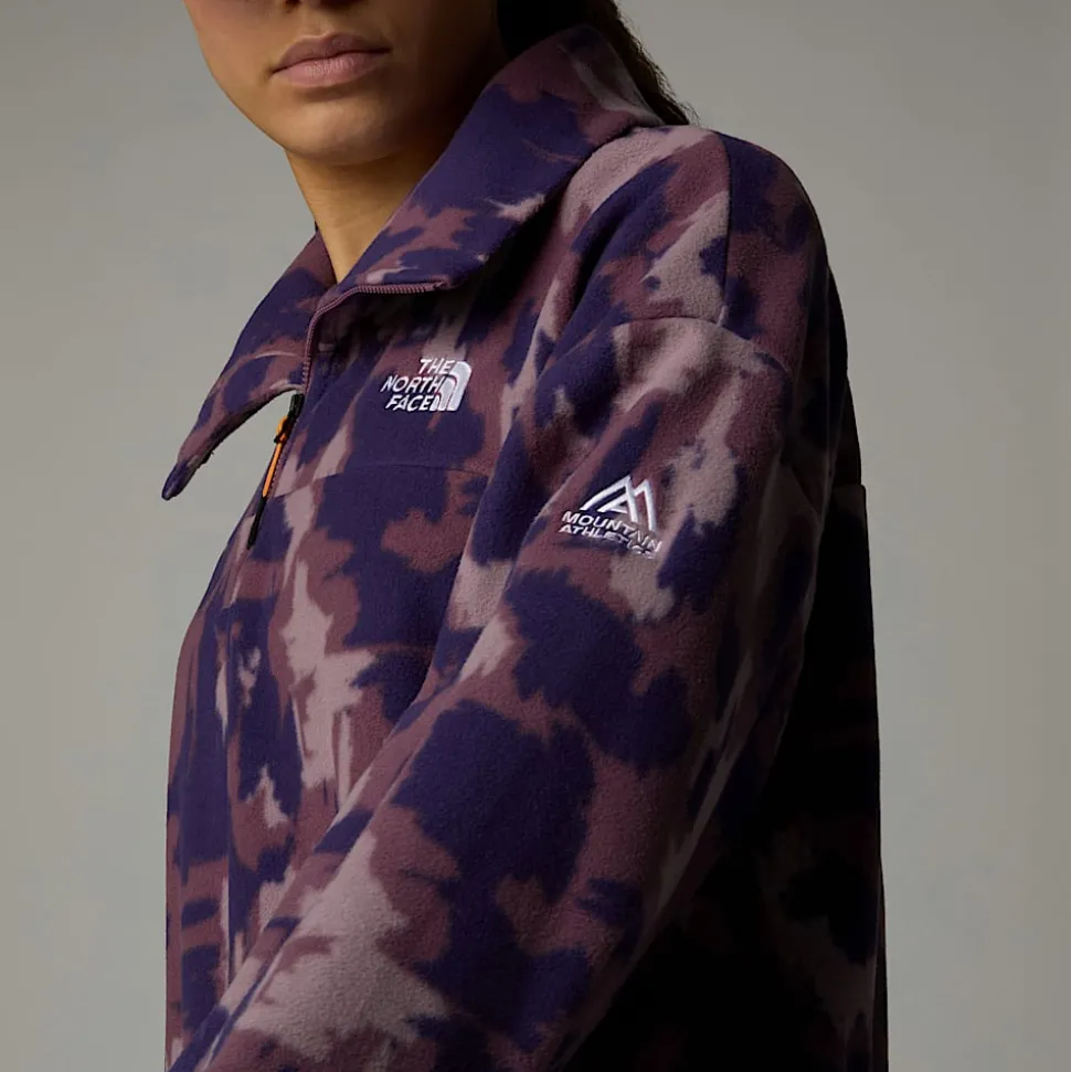 Hot The North Face Mountain Athletics Fleece Med Tryk Og Kvart Lynlås Til Damer Midnight Mauve Painted Mountains Print