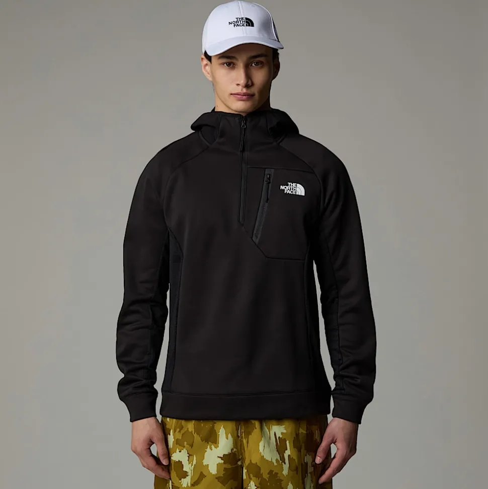 Flash Sale The North Face Mountain Athletics Fleece Med Kvart Lynlås Og Hætte Til Herrer TNF Black