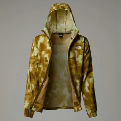 Sale The North Face Mountain Athletics Vindjakke Med Tryk Og Hætte Til Herrer Amber Green Painted Mountains Print