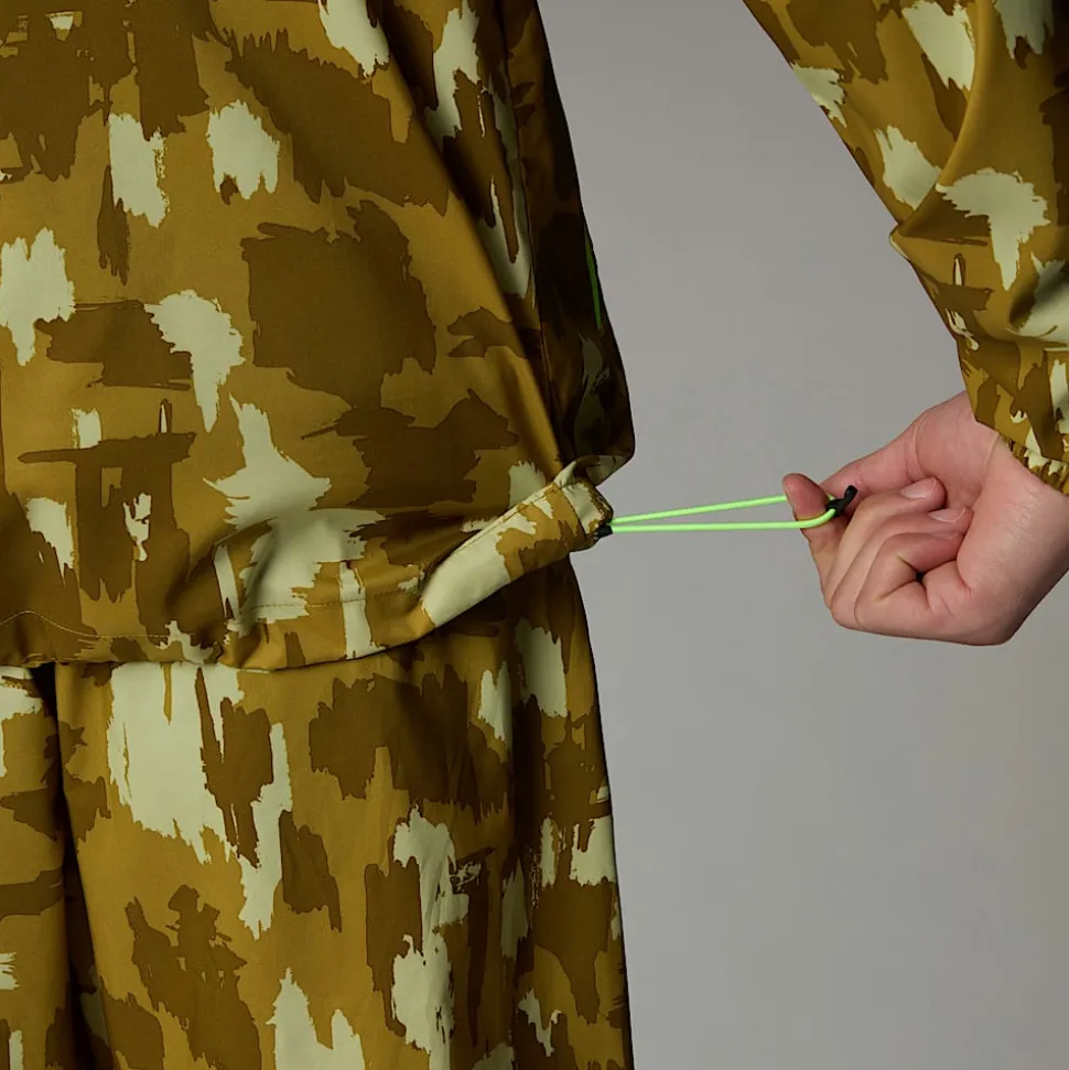 Sale The North Face Mountain Athletics Vindjakke Med Tryk Og Hætte Til Herrer Amber Green Painted Mountains Print